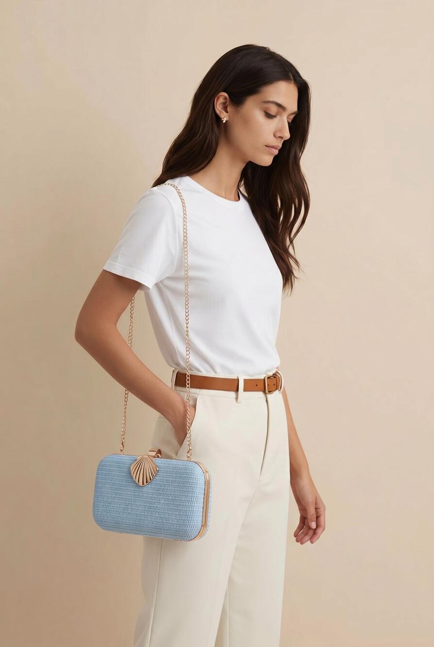 Tommy Bahama Mermaid Shell Evening Bag: Coastal Resort Straw-Like Purse NWT